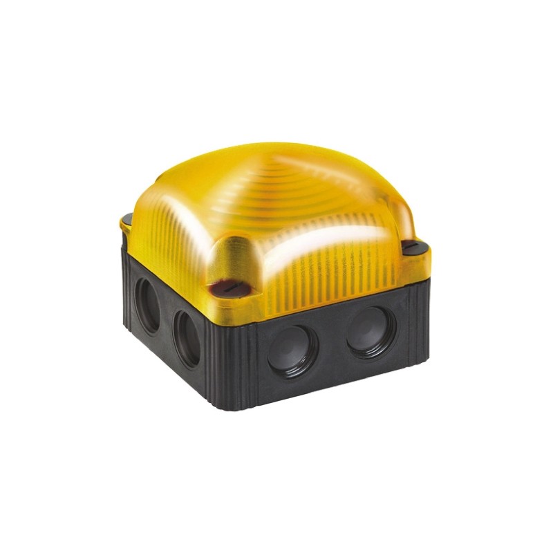 1 pcs - Werma BWM 853 Series Yellow Flashing Beacon, 115 - 230 V ac, Wall Mount, LED Bulb