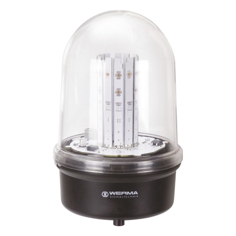 1 pcs - Werma BM 280 Series Red Steady Beacon, 230 V ac, Base Mount, LED Bulb, IP65