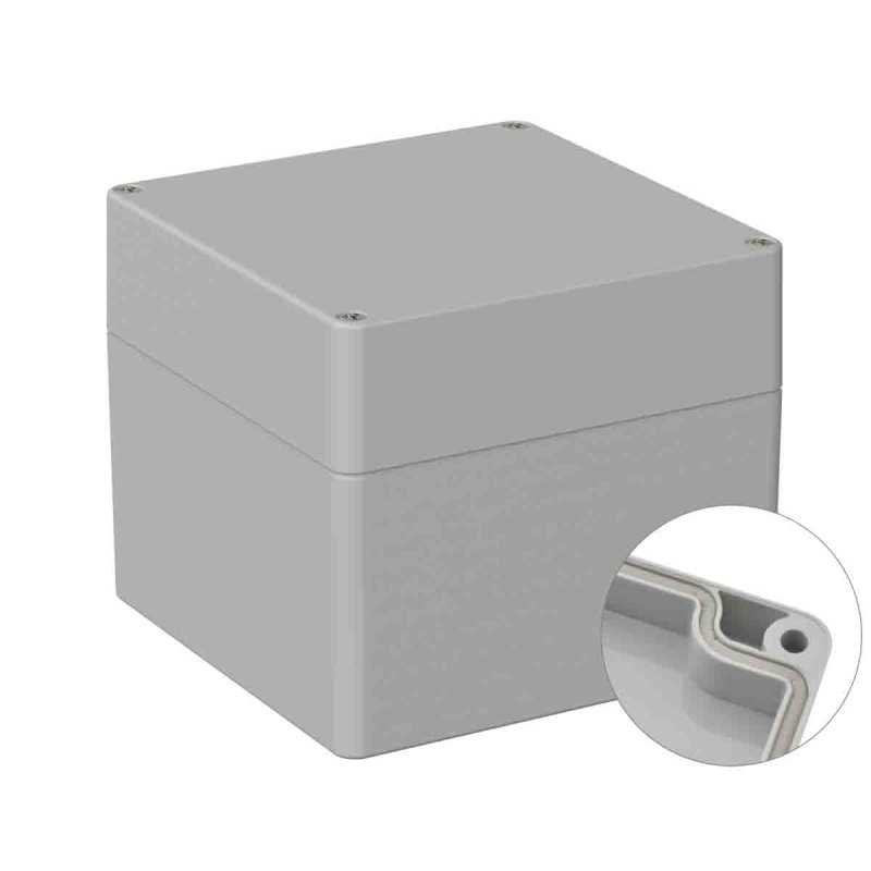 1 pcs - RS PRO Grey ABS General Purpose Enclosure, IP66, IK07, Grey Lid, 120 x 122 x 105mm