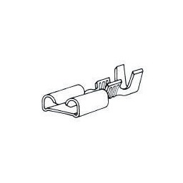 100 pcs - TE Connectivity FASTON .250 Uninsulated Female Spade Connector, Receptacle, 6.35 x 0.81mm Tab Size, 1mm² to 2.5mm²