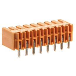 5 pcs - Weidmuller 3.5mm Pitch 8 Way Right Angle Pluggable Terminal Block, Header, Through Hole, Solder Termination