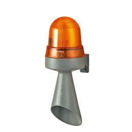 1 pcs - Werma 424 Series Yellow Horn Beacon, 230 V, IP65, Wall Mount, 98dB at 1 Metre