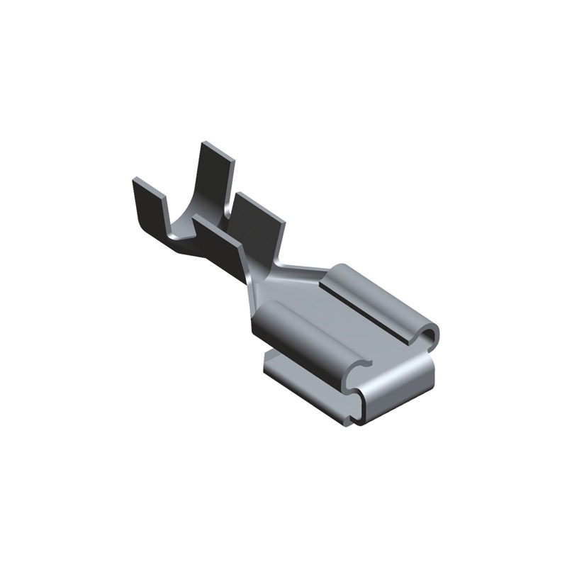 50 pcs - TE Connectivity FASTON 0.25 Uninsulated Female Spade Connector, Piggyback Terminal, 6.35 x 0.851mm Tab Size, 0.8mm² to