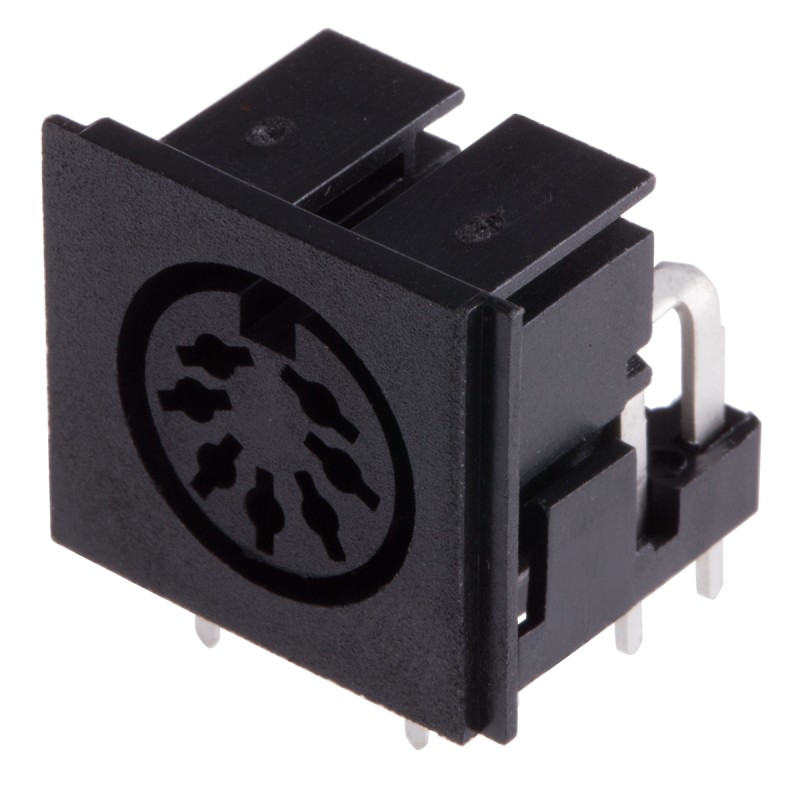 5 pcs - RS PRO 7 Pole Right Angle Din Socket, 2A, 100 V ac, Push-In, Female, Through Hole