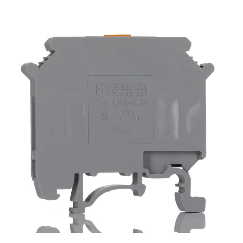 5 pcs - Phoenix Contact UK 5-MTK Series Grey Knife Disconnect Terminal Block, Single-Level, Screw Termination