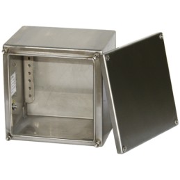 1 pcs - RS PRO Unpainted Stainless Steel Terminal Box, IP66, 300 x 120 x 300mm