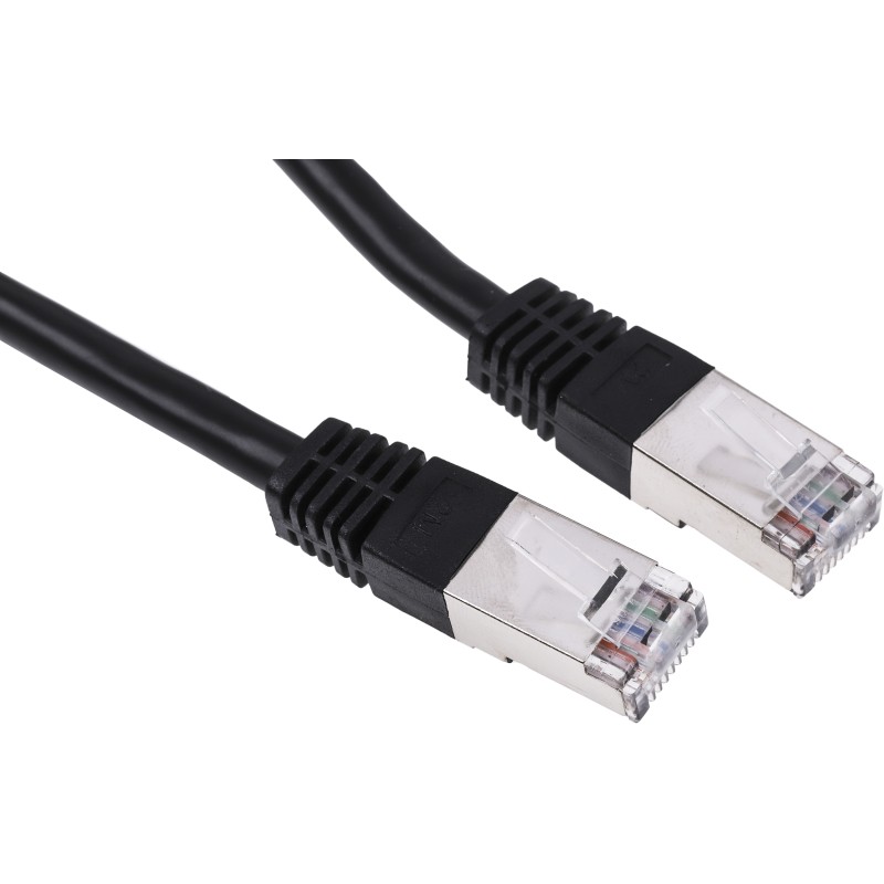 1 pcs - RS PRO Cat6 Male RJ45 to Male RJ45 Ethernet Cable, S/FTP, Black PVC Sheath, 2m