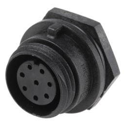 1 pcs - Bulgin Circular Connector, 8 Contacts, Front Mount, Miniature Connector, Socket, Female, IP68, Buccaneer 400 Series