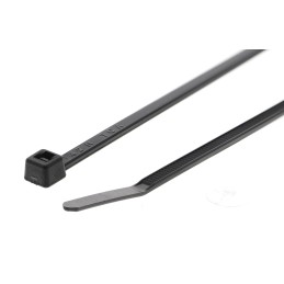 1 Bag of 100 - HellermannTyton Cable Tie, Inside Serrated, 145mm x 2.5 mm, Black Polyamide 6.6 (PA66), Pk-100