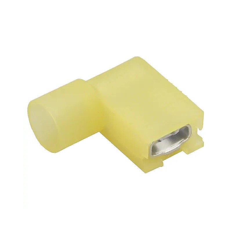 500 pcs - Molex 19007 Yellow Insulated Female Spade Connector, Flag Terminal, 6.35 x 0.81mm Tab Size