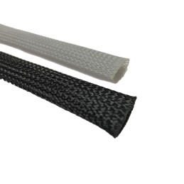 1 Reel of 25 M - RS PRO Expandable Braided PET Black Cable Sleeve, 6mm Diameter, 25m Length