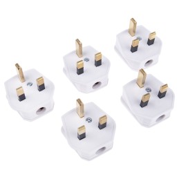 5 pcs - RS PRO UK Mains Plug, 13A, Cable Mount, 250 V ac