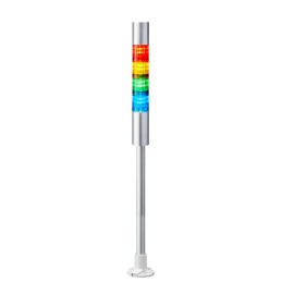 1 pcs - Patlite LR4 Series Coloured Buzzer Signal Tower, 4 Lights, 24 V dc, Pole Mount