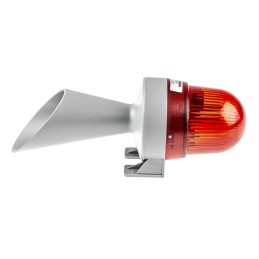 1 pcs - Werma 424 Series Red Horn Beacon, 24 V ac/dc, IP65, Surface Mount, 98dB at 1 Metre