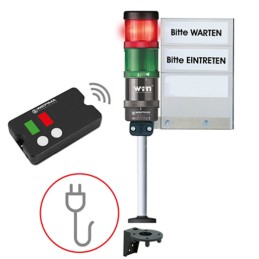 1 pcs - Werma KombiSIGN 72 Series Green, Red Signal Tower, 2 Lights, 230 V, Base-mounted