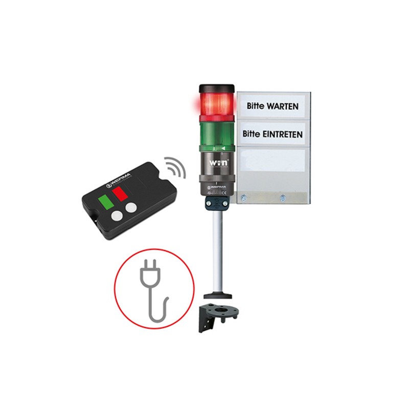 1 pcs - Werma KombiSIGN 72 Series Green, Red Signal Tower, 2 Lights, 230 V, Base-mounted