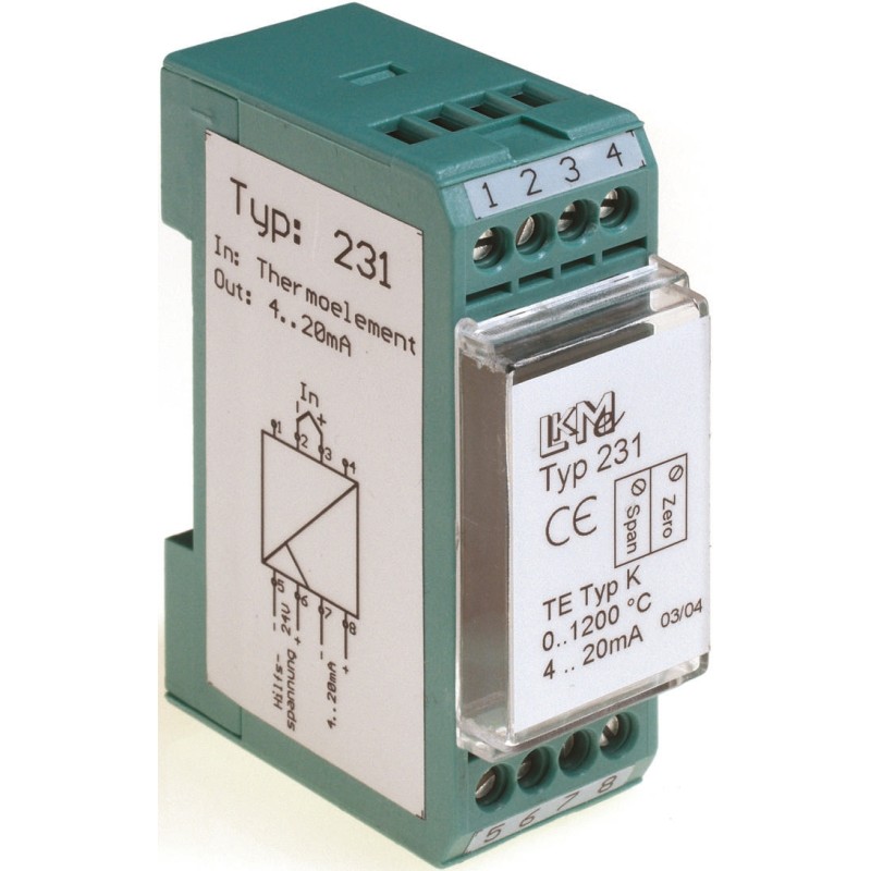 1 pcs - LKMelectronic LKM 231 Temperature Transmitter Various Input, 24 V dc, -25 - +85 °C