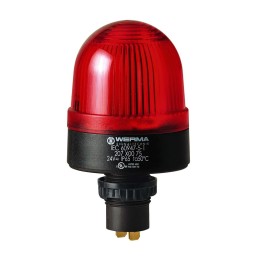 1 pcs - Werma EM 208 Series Red Flashing Beacon, 24 V dc, Panel Mount, Xenon Bulb, IP65