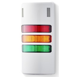 1 pcs - AUER Signal halfDOME90 Series Red/Green/Amber Buzzer Signal Tower, 3 Lights, 24 V ac/dc, Base Mount