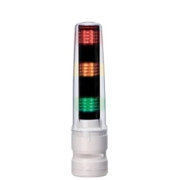 1 pcs - Patlite LS7 Series Clear Buzzer Signal Tower, 3 Lights, 24 V dc, Direct Mount