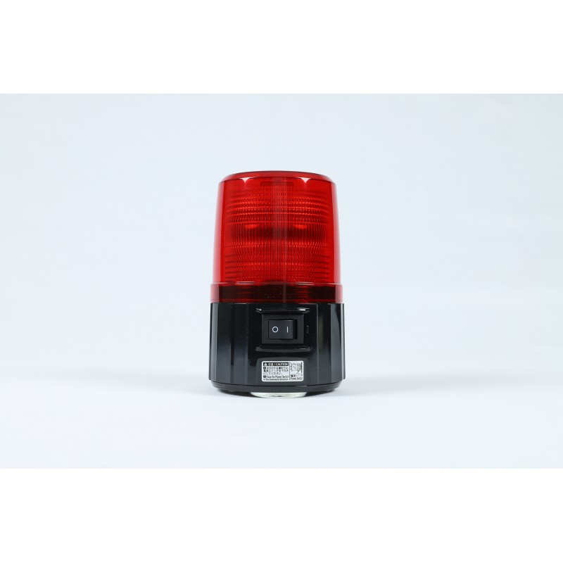 1 pcs - Patlite PFH Series Red Flashing Beacon, 6 V dc (4 - LR6 Alkaline dry cell batteries), Magnetic Mount, LED Bulb, IP55