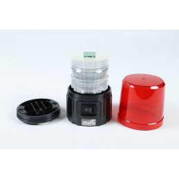 1 pcs - Patlite PFH Series Red Flashing Beacon, 6 V dc (4 - LR6 Alkaline dry cell batteries), Magnetic Mount, LED Bulb, IP55