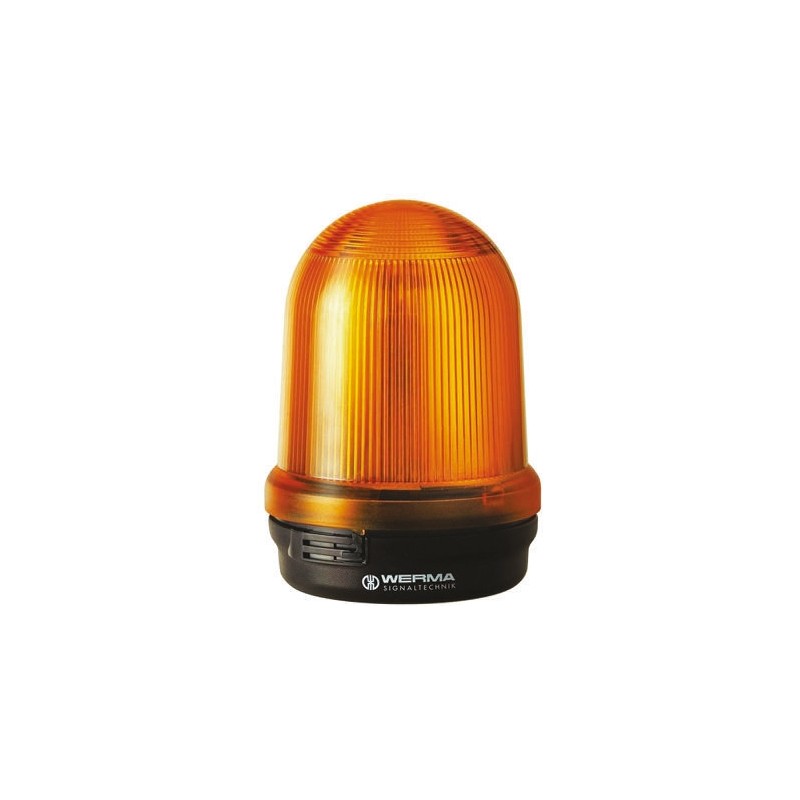 1 pcs - Werma RM 829 Series Yellow Flashing Beacon, 24 V dc, Surface Mount, LED Bulb, IP65