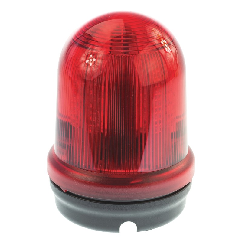 1 pcs - Werma RM 829 Series Red Flashing Beacon, 24 V dc, Surface Mount, LED Bulb, IP65