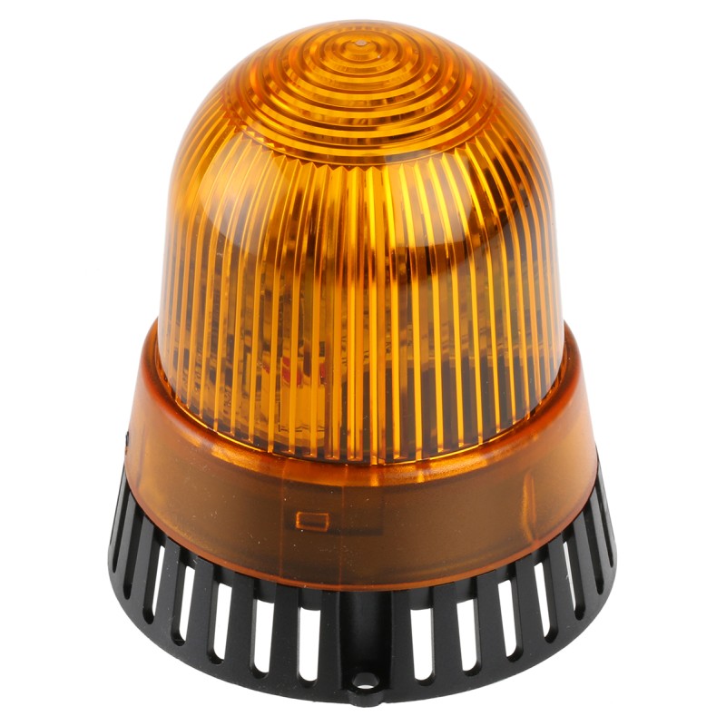 1 pcs - Werma 421 Series Yellow Sounder Beacon, 24 V ac/dc, IP65, Surface Mount, 105dB at 1 Metre