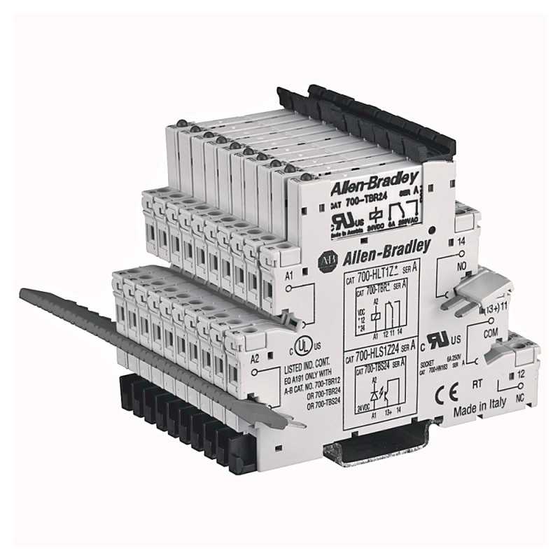 10 pcs - Rockwell Automation 700-HLT Series Interface Relay Module, DIN Rail Mount, 24V dc Coil, SPDT, 6A Load