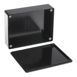 1 pcs - Hammond 1591 Series Black Flame Retardant ABS Enclosure, IP54, Black Lid, 121 x 94 x 34mm