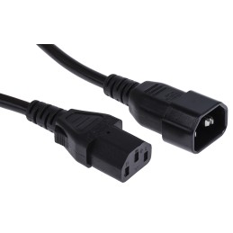 1 pcs - RS PRO Straight IEC C13 Socket to Straight IEC C14 Plug Power Cord, 2m