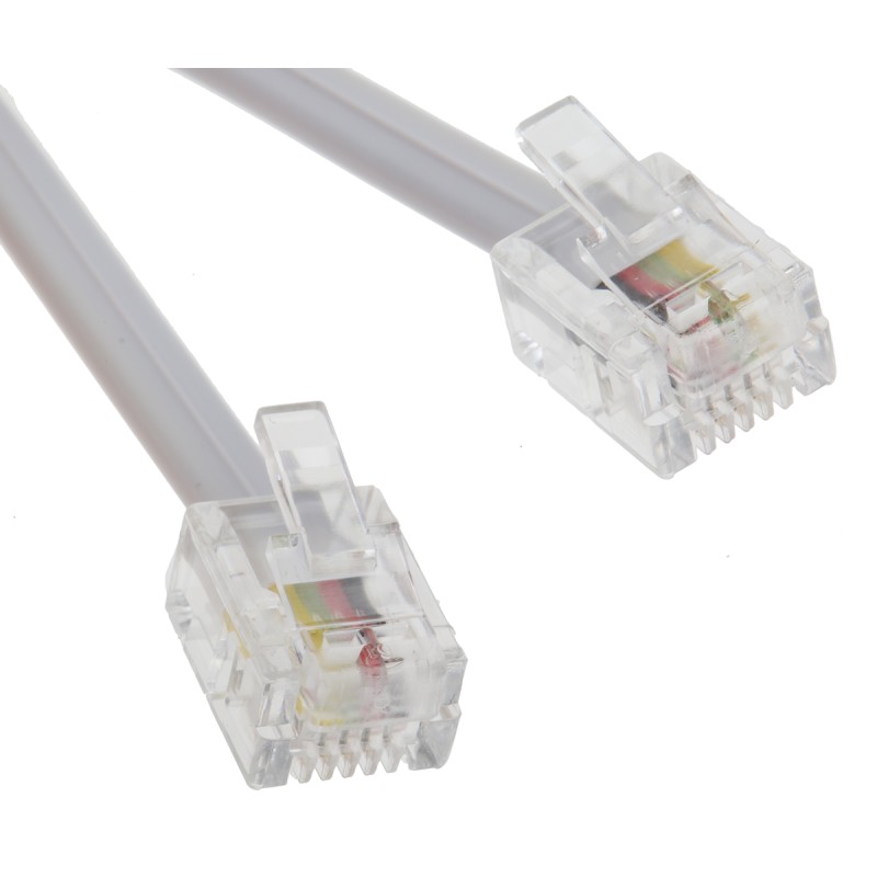 1 pcs - RS PRO Female RJ11 to Male RJ11 Telephone Extension Cable, White Sheath, 3m