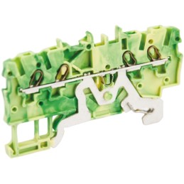 5 pcs - Wago TOPJOB S, 2000 Series Green/Yellow Earth Terminal Block, 1mm², Single-Level, Push-In Cage Clamp Termination, ATEX,