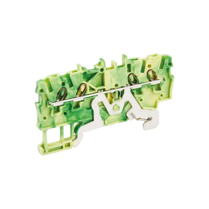5 pcs - Wago TOPJOB S, 2000 Series Green/Yellow Earth Terminal Block, 1mm², Single-Level, Push-In Cage Clamp Termination, ATEX,