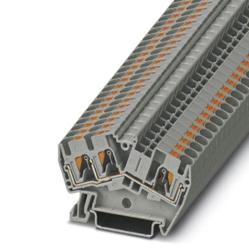 5 pcs - Phoenix Contact PTS 4-TWIN Series Feed Through Terminal Block, Push In Termination