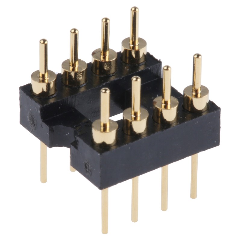 5 pcs - ASSMANN WSW Straight Through Hole Mount 2.54mm Pitch IC Socket Adapter, 8 Pin Male DIP to 8 Pin Male DIP