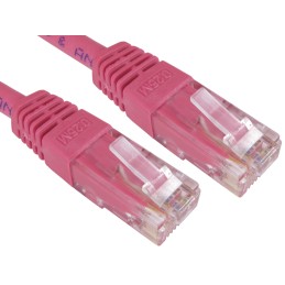1 pcs - RS PRO Cat6 Straight Male RJ45 to Straight Male RJ45 Ethernet Cable, UTP, Pink PVC Sheath, 3m
