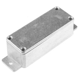 1 pcs - RS PRO Silver Die Cast Aluminium Enclosure, Flanged, Silver Lid, 113.9 x 35.1 x 30mm