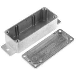 1 pcs - RS PRO Silver Die Cast Aluminium Enclosure, Flanged, Silver Lid, 113.9 x 35.1 x 30mm