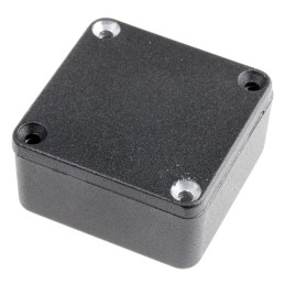 1 pcs - Hammond 1590 Series Black Die Cast Aluminium Enclosure, IP54, Black Lid, 50 x 50 x 21mm