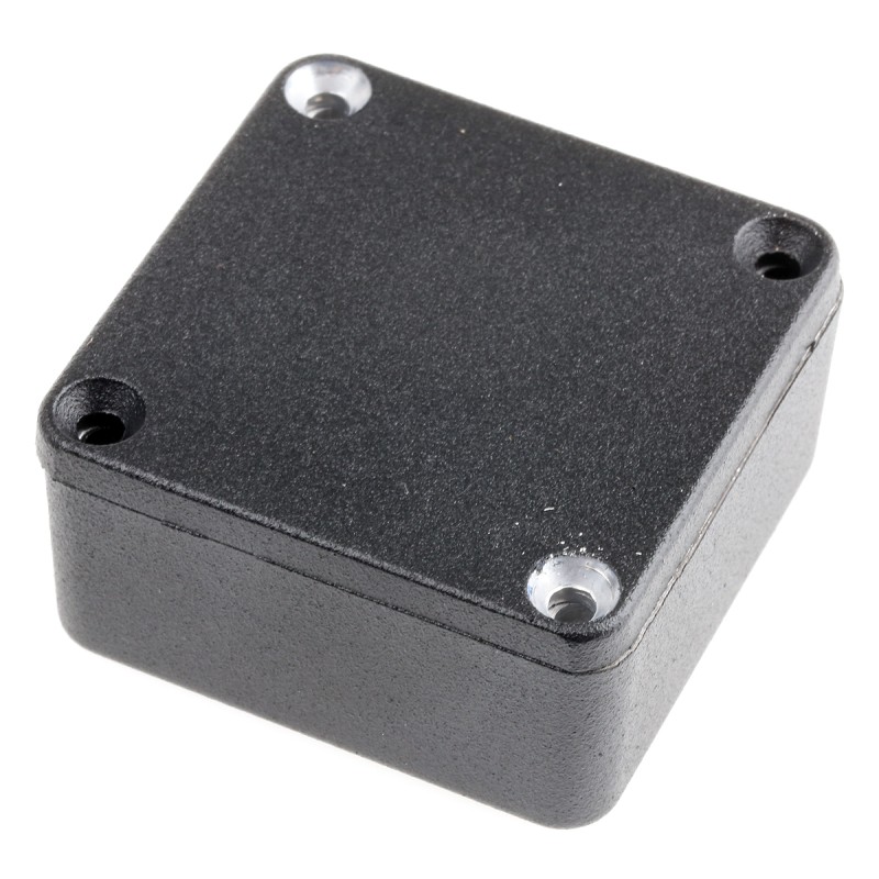 1 pcs - Hammond 1590 Series Black Die Cast Aluminium Enclosure, IP54, Black Lid, 50 x 50 x 21mm