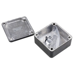 1 pcs - Hammond 1590 Series Black Die Cast Aluminium Enclosure, IP54, Black Lid, 50 x 50 x 21mm