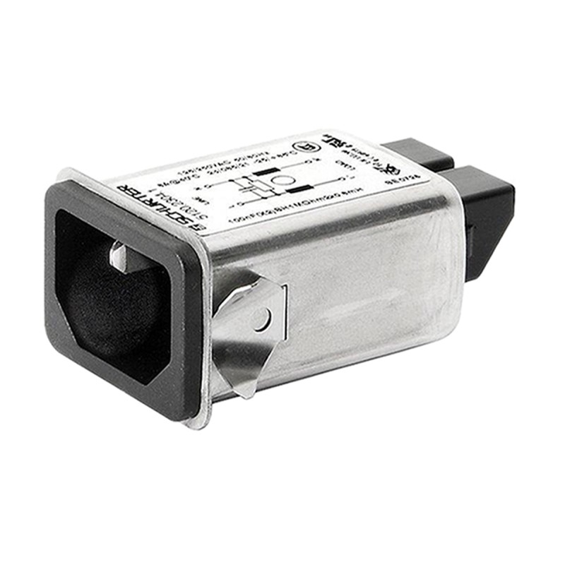 1 pcs - Schurter 1A, 250 V ac Male Snap-In Filtered IEC Connector 5120.2000.0 None Fuse