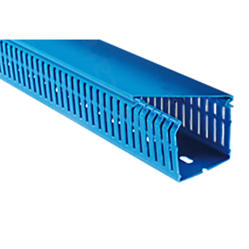 16 pcs - RS PRO Blue Slotted Panel Trunking - Open Slot, W60 mm x D100mm, L2m, PVC