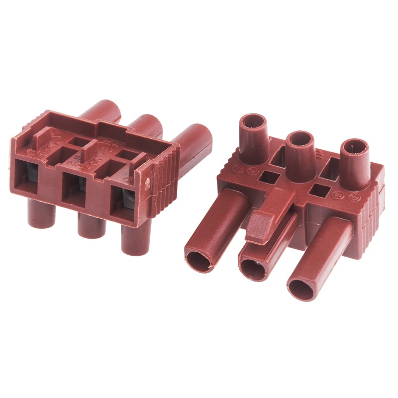5 pcs - RS PRO Non-Fused Terminal Block, 3-Way, 16A, 2.5 mm² Wire, Screw Down Termination