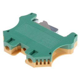 1 pcs - RS PRO 2-Way DIN Rail Earth Block, 1.5 to 10mm², 16 - 6 AWG Wire, Screw