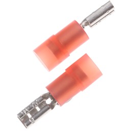 100 pcs - RS PRO Red Insulated Female Spade Connector, Receptacle, 2.8 x 0.8mm Tab Size, 0.5mm² to 1.5mm²