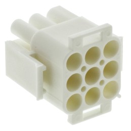 5 pcs - TE Connectivity, Universal MATE-N-LOK Male Connector Housing, 6.35mm Pitch, 9 Way, 3 Row