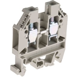 5 pcs - RS PRO Grey Feed Through Terminal Block, 6mm², Single-Level, Screw Termination